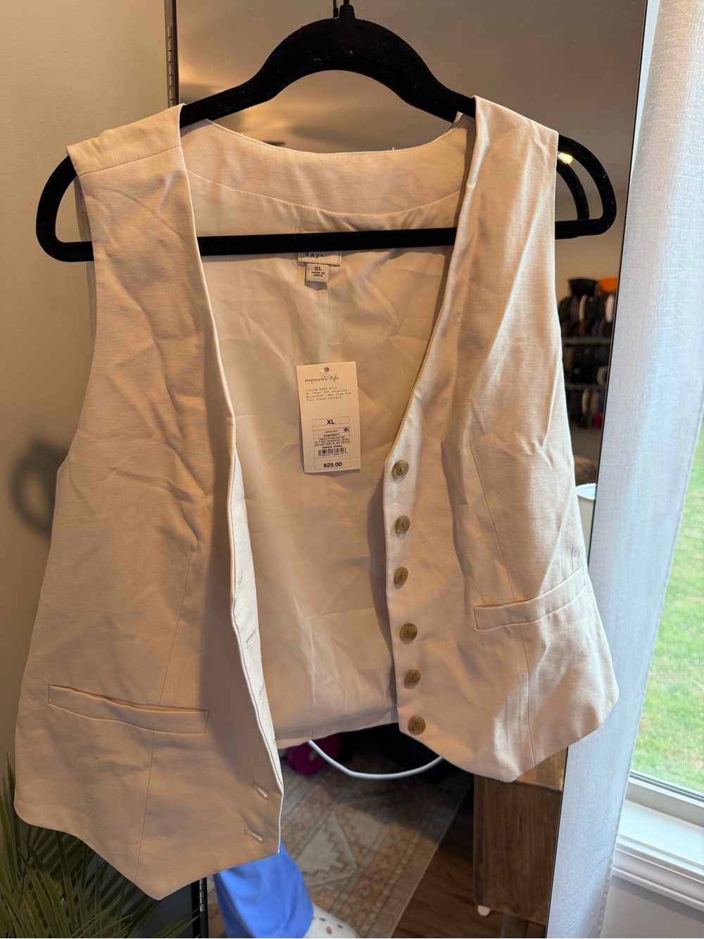a new day Cream Button-Front Women's Vest